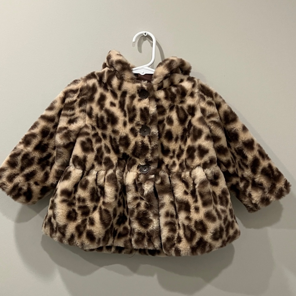 First Impressions Brown Leopard Print Kids Puffer Coat